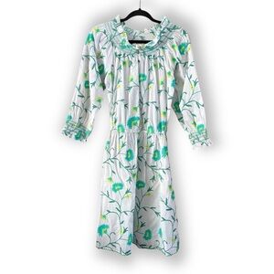 Nimo with Love Embroidered Mini Sundress Size Small Boho Bohemian Green White